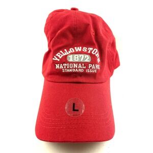 Prairie Mountain Cap Mens Large Red Cotton Adjustable Strapback Baseball Hat